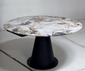 Стол TERAMO 135 GLOSS GRAND JADE SOLID CERAMIC, керамика, поворотн.механизм / Черный каркас, ®DISAUR в Пуровске - purovsk.ok-mebel.com | фото 5