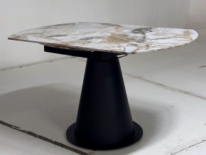 Стол TERAMO 135 GLOSS GRAND JADE SOLID CERAMIC, керамика, поворотн.механизм / Черный каркас, ®DISAUR в Пуровске - purovsk.ok-mebel.com | фото 9