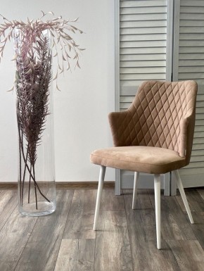 Стул HERMAN 360 град. БЕЖЕВЫЙ #5, велюр / белый каркас М-City в Пуровске - purovsk.ok-mebel.com | фото 2