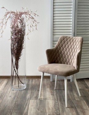 Стул HERMAN 360 град. ЛАТТЕ #25, велюр / белый каркас М-City в Пуровске - purovsk.ok-mebel.com | фото 2
