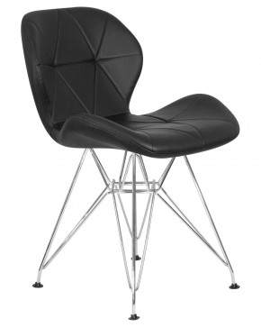 Стул обеденный DOBRIN BUTTERFLY CHROME, ножки хром, цвет чёрный в Пуровске - purovsk.ok-mebel.com | фото 2