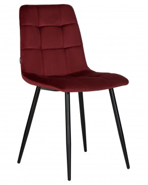 Стул обеденный DOBRIN CHILLY, Бордовый Holland 47, основание черный в Пуровске - purovsk.ok-mebel.com | фото
