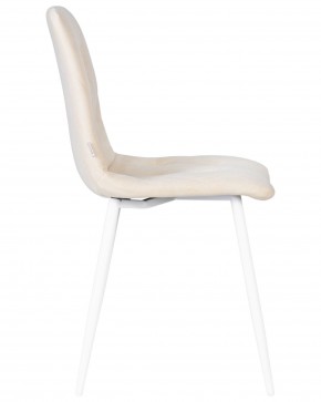 Стул обеденный DOBRIN CHILLY ROMBO, Бежевый Simple 44, основание белое в Пуровске - purovsk.ok-mebel.com | фото 3
