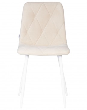 Стул обеденный DOBRIN CHILLY ROMBO, Бежевый Simple 44, основание белое в Пуровске - purovsk.ok-mebel.com | фото 6
