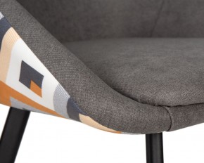 Стул обеденный DOBRIN MARKUS, ЭМАЛЬ ЧЕРНЫЙ МУАР ткань Candy Graphite+Escada Ochre в Пуровске - purovsk.ok-mebel.com | фото 7