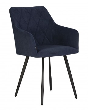 Стул обеденный DOBRIN ROBY, ЭМАЛЬ ЧЕРНЫЙ МУАР велюр Catania Dark Blue в Пуровске - purovsk.ok-mebel.com | фото