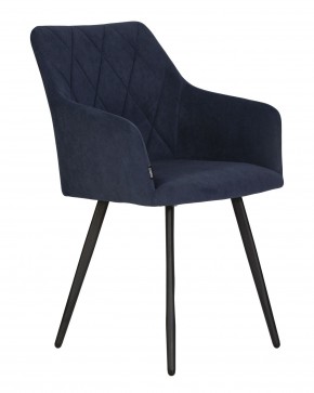 Стул обеденный DOBRIN ROBY, ЭМАЛЬ ЧЕРНЫЙ МУАР велюр Catania Dark Blue в Пуровске - purovsk.ok-mebel.com | фото 2