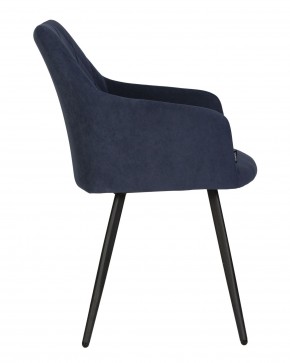 Стул обеденный DOBRIN ROBY, ЭМАЛЬ ЧЕРНЫЙ МУАР велюр Catania Dark Blue в Пуровске - purovsk.ok-mebel.com | фото 3