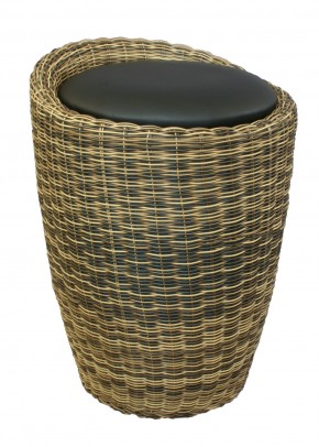Табурет с местом для хранения LM-1100Rattan, чёрный в Пуровске - purovsk.ok-mebel.com | фото