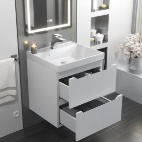 Тумба с раковиной Uperwood Tanos 50 см, подвесная, белая матовая в Пуровске - purovsk.ok-mebel.com | фото 11