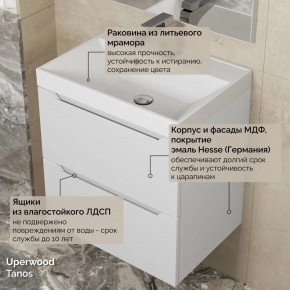 Тумба с раковиной Uperwood Tanos 50 см, подвесная, белая матовая в Пуровске - purovsk.ok-mebel.com | фото 6
