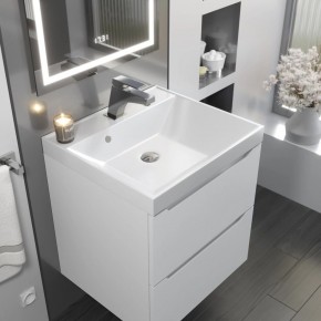 Тумба с раковиной Uperwood Tanos 50 см, подвесная, белая матовая в Пуровске - purovsk.ok-mebel.com | фото 9