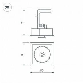 Встраиваемый светильник Arlight CL-SIMPLE-S80x80-9W Warm3000 (BK, 45 deg) 028149 в Пуровске - purovsk.ok-mebel.com | фото 9