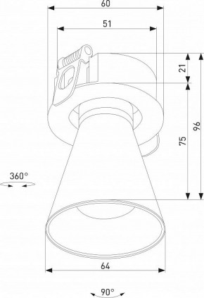 Встраиваемый светильник Elektrostandard Bell 25097/LED 8W 3000K черный в Пуровске - purovsk.ok-mebel.com | фото 5